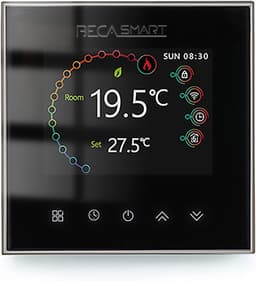 Slimme Thermostaat - Wandthermostaat Programmeerbaar - Verwarming Regelen - Wifi Spraakbesturing - 8.6 cm - Zwart — thumbnail 1