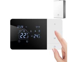 Wifi Thermostaat - Temperatuurregelaar App - Comfort Binnen - Adaptieve Klimaatregeling - 14x8.1x2cm - Zwart Wit