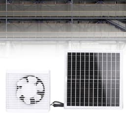 Zonnepaneel Ventilator - Afzuigventilator - Luchtcirculatie Verbeteren - IP67 Waterdicht - 20W Vermogen - Zwart — thumbnail 3