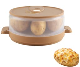 SnelShoppen - Stoomkoker Magnetron met Stoomventiel – BPA-vrije Aardappelkoker voor Ovenaardappelen in de Magnetron Bereiden – Vaatwasmachinebestendig — thumbnail 1