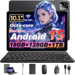 SnelShoppen - Android 15 Tablet 10 Inch, Octa-Core CPU, 18GB RAM, 128GB ROM, WiFi 6, Dual Speakers, GPS, 6000mAh, Perfect voor Films en Gaming — thumbnail 1