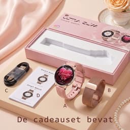 VASHOY HK38 - Smartwatch Dames - Horloge Dames - Full Screen - Bluetooth Spraakassistent – Hartslag, Bloeddruk, Stress, Slaap, Stappenteller - IP68 -Geschikt voor iOS/Android — thumbnail 3