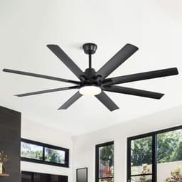 Smart-plafondventilator 66 inch 8-bladig - dimbare LED-verlichting - afstandsbediening - 6-traps DC-motor - omkeerbaar - modern industrieel design — thumbnail 3
