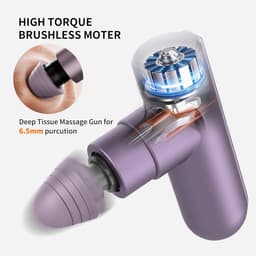 SnelShoppen - Mini Massage Gun 11cm, Draagbare Muscle Massage Gun met 4 Massagekoppen, Lichtgewicht en Compact voor Dagelijks Gebruik, Type C Opladen, — thumbnail 2