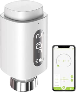 Slimme Thermostaat - Radiatorregelaar - Verwarming Regelen - App Bediening - 54 x 54 x 102 mm - Wit — thumbnail 1