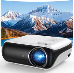SnelShoppen - 4K Mini Projector, 1000 ANSI 1080P Full HD Smart Beamer met Dolby Audio, WiFi6, Bluetooth 5.2, Voice Control, Home Cinema met Netflix, P — thumbnail 1