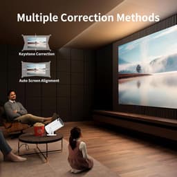 SnelShoppen - Mini Beamer Projector met Wifi en Bluetooth, 4K Full HD, Draagbare Filmbeamer voor Outdoor, Camping, Home Theater, Verstelbare Standaard — thumbnail 5