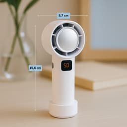 Lifetime Air Draadloze Bladloze Ventilator - USB Ventilator met Oplaadbare Accu - Handventilator 4 Snelheden - Compacte Draagbare Ventilator met Display - Wit — thumbnail 5