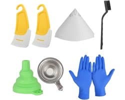 Photon Curing 3D Printer Accessoire Kit - Siliconen Trechter Montage - Inclusief siliconen schraper, trechter, filter en handschoenen - Geschikt voor SLA, LCD, DLP en UV-uitharding - Photon Reiniging - Siliconen Spatel - Meerkleurig