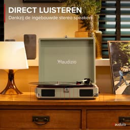 Platenspeler met speakers - Audizio RP111G - Retro platenspeler - LP speler - Model 2025 - Groen — thumbnail 3