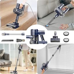 Steelstofzuiger met snoer - 6-in-1 Stofzuiger zonder zak - Krachtig -600W - 23Kpa- Rood — thumbnail 7