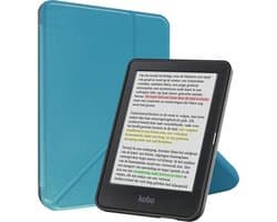 Hoes Geschikt voor Kobo Clara Colour - Luxe E-reader Trifold Case - Bescherm Hoesje Book Cover - Turquoise