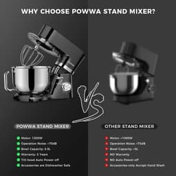 RFWR® Keukenmachine 6,2 L - Mengmachine en Kneedmachine met 1500 W en 6 + 1 Snelheden — thumbnail 5