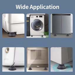 4 stuks - Schokdempers voor wasmachine - Verstelbare schokdempers - Anti-vibratie pads - Verhoog pads - Antislip - Zwart - Geschikt voor huishoudelijke apparaten, tafelpoten — thumbnail 4