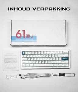 EPOMAKER x Cidoo QK61 V2 - Wit - RGB Licht - Mechanisch Draadloos Toetsenbord - 61% - QWERTY - Gaming Keyboard — thumbnail 2