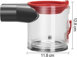 Cuhostki - 1 Stuk Stofbak voor Dyson V8 V7 - Transparant + Rood + Zwart - Vervangend Stofemmer voor Dyson V7 (SV11) V8 (SV10) - Handheld Draadloze Stofzuiger Accessoire — thumbnail 4