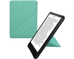 kwmobile e-reader hoesje geschikt voor Amazon Kindle Paperwhite (2024)/Colorsoft hoes - Ereader flip case met standaard - E reader cover van kunstleer - In mintgroen