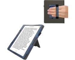 kwmobile flip cover voor e-reader - geschikt voor Amazon Kindle Scribe (2024) - Van imitatieleer en -suède - In donkerblauw / donkergrijs