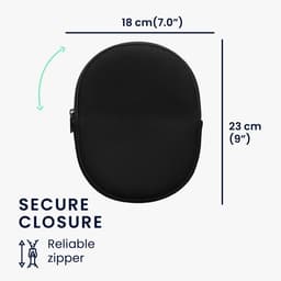 kwmobile headset case geschikt voor JBL Tune 600 / 500BT / 510BT / 450 hoes - 22,5 x 17 cm - Koptelefoon cover met rits - Neopreen en ribfluweel - In zwart — thumbnail 5