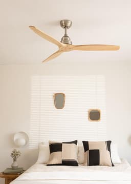 RFWR® Plafondventilator met Natuurlijke Houten Bladen | Stille 3-Snelheden Ventilator met Afstandsbediening | Ideaal voor tot 20 m2 — thumbnail 2