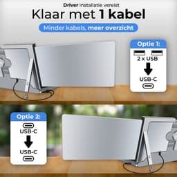 Triple Portable Monitor Expert 14" OneCable - IPS - Extra scherm laptop - Tri screen monitor - Inclusief draagtas — thumbnail 3