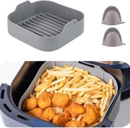 Geschikt voor Airfryer siliconen accessoires- herbruikbare siliconen 8.1 Airfryer liners met handschoenen tang isolatiemat 5 stuks herbruikbare siliconen Airfryer mand accessoires voor 4-7L-6L — thumbnail 4