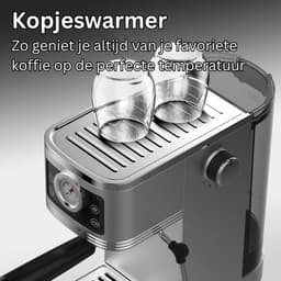 DailySupplies® Espressomachine - Koffiezetapparaat - Koffiemachines - Zilver + Zwart — thumbnail 3