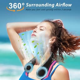 RFWR® Draagbare Nekventilator - Handsfree Bladloze Ventilator met 3 Snelheden en Oplaadbaar Ontwerp — thumbnail 2
