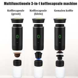 Draagbare Espressomachine – Capsule & Gemalen Koffie – Draadloos & USB Oplaadbaar – 20 Bar Druk – Koffie overal – Automatische Koffiemachine – Makkelijk Koffie – Zelf Verwarmend – Mini Koffiezetapparaat voor Reizen, Auto & Camping – Zwart — thumbnail 2
