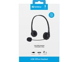 Sandberg - 126-12 - USB Office Headset - Zwart - Microfoon