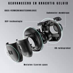 GTB® Douche Speaker - Badkamer Speaker - Douche Speaker Bluetooth - Zwart - 6cm x 13cm x 10cm — thumbnail 3