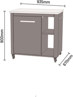 Cozze® Outdoor Kitchen - BBQ Station Buitenkeuken - RVS Werktafel - Met Kast & Opbergruimte - 90 cm — thumbnail 5