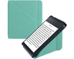 kwmobile e-reader hoesje geschikt voor Kobo Libra 2 hoes - Ereader flip case met standaard - E reader cover van kunstleer - In mintgroen