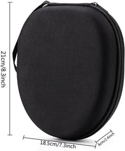 Koptelefoon case - 21 x 19 x 6 cm - Over-ear hoofdtelefoontas - Harde beschermhoes - On-ear/Over-ear case - Headset - Koptelefoon hoesje - Universele - Beschermhoes - Draagtas - Waterbestendig - Stootvast - Oortjes opberg hoesje - Zwart — thumbnail 5