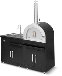 Oviala - Metalen buitenkeuken met 2 spoelbakken en pizzaoven - Memphis — thumbnail 1