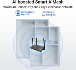 ASUS RT-BE50 BE3600 draadloze router 2,5 Gigabit Ethernet dual-band (2,4 GHz / 5 GHz) zwart — thumbnail 5