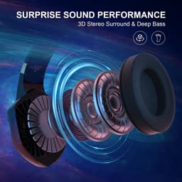 PHOINIKAS G2000 Max - 2.4GHz Draadloze Gaming Headset - met microfoon - Over-ear Koptelefoon - Nintendo Switch/PS4/PS5/PC - Verblindend blauw — thumbnail 7