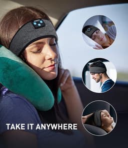 RFWR® Slaapkoptelefoon met hoofdband – Draadloze Bluetooth-koptelefoon voor een comfortabele slaapervaring, perfect voor training en reizen — thumbnail 2
