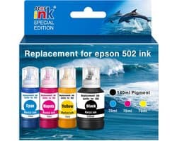 Inktnavulflessen 502 Compatibel met EcoTank Printers - 4 Stuks