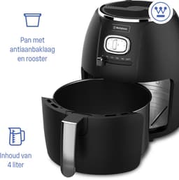 Westinghouse Retro Airfryer - 1500W - Heteluchtfriteuse - 4L - PFAS-Vrij - tot 200 Graden - Tot 4 personen - Zwart — thumbnail 5