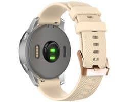 Stravo 18mm Siliconen Smartwatch Bandje - Geschikt voor Garmin Vivoactive 4S / Vivomove 3S / Venu 2S / Venu 3S / Venu 4 41mm / Forerunner 255S / 265S - Siliconen horlogebandje voor Huawei Watch GT 5 (42mm) / GT 5 Pro 42mm / GT 6 (41mm) - Starlight