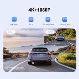 Rolu Dashcam – Dashcam Voor Auto – Parkeermodus - 4K HDR – Nachtzicht – 64GB Opslag – 3840 x 2160 Resolutie — thumbnail 2