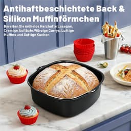 Accessoires Heteluchtfriteuse Gescht voor Philips Airfryer 4000 Serie 10L, Siliconenvorm Accessoireset Heteluchtfriteuse Herbruikbare Ovenschaal voor Philips Stacked Dual Basket Airfryer NA460 10L — thumbnail 4