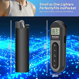 Mini Radio - FM Transistor Radio - radio - Draagbare Radio - Oplaadbare Radio - ABS - Zwart — thumbnail 5