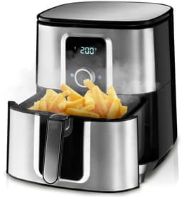 tectake® Airfryer Heteluchtfriteuse XXL - 90% Minder Olie, 10,2 L Inhoud - Touchscreen Display - 8 Programma's - Vet- en Olievrij - Inclusief Accessoires en Receptenboekje - Zilver — thumbnail 1