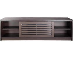 TV-kast 120 cm met louverdeur - modern TV-meubel voor 55 inch - donkerbruin