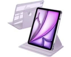 Roterende Transparante Hoes voor iPad Air 11 Inch - Schokbestendig met Automatisch Wake/Sleep - Geschikt voor M3/M2 2025/2024 en 5e/4e Generatie 2022/2020
