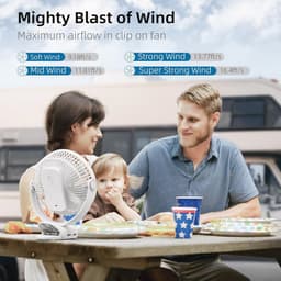 Draagbare 8 Inch Clip-on Ventilator met 10000 mAh Batterij en 4 Snelheden — thumbnail 2