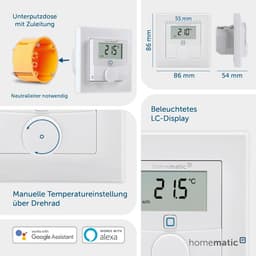 Wandthermostaat Met Schakeluitgang Voor Slimme Vloerverwarming, Wit — thumbnail 3