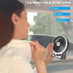 Draagbare Mini Bureauventilator met 3 Snelheden en Oplaadbare Batterij — thumbnail 1